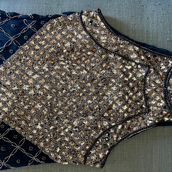 Vintage Scala Evening Gown Black and Gold (Small) - Picture 3 of 8